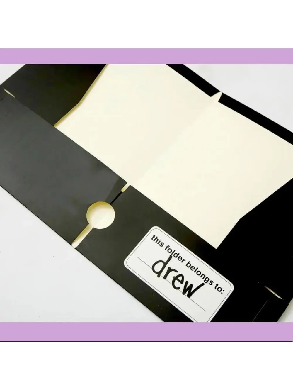 Drew House Black 2 pocket folder with mascot logo on front NWT
